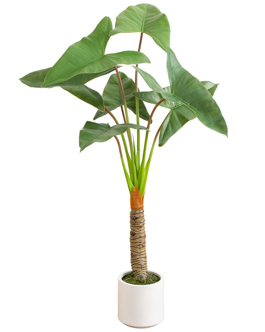Nearly Natural 4.5ft Artificial Arrowhead Philodendron In Decorative Planter In Green