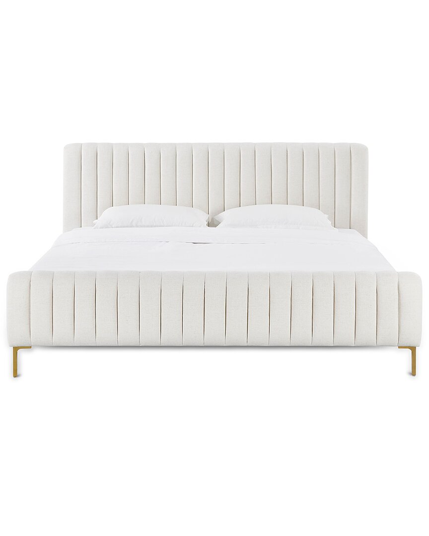 Tov Furniture Angela Natural Upcycled Linen King Bed