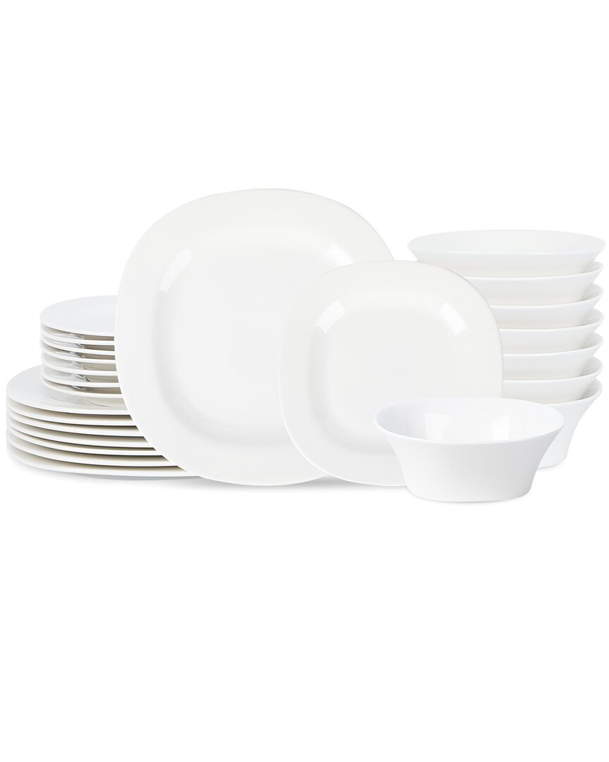 Stone Lain Quadro 24pc Dinnerware Set In White