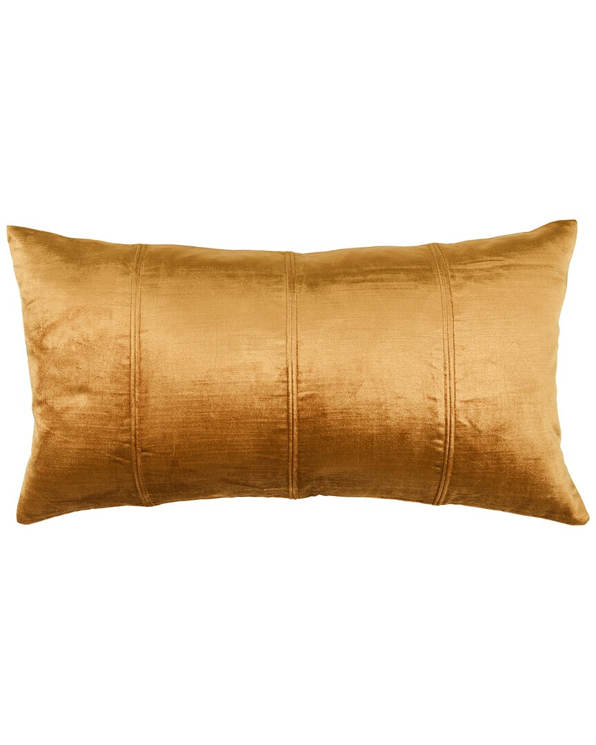 Kosas Home Viva Velvet Lumbar Pillow Golden Copper 14x26 In Brown
