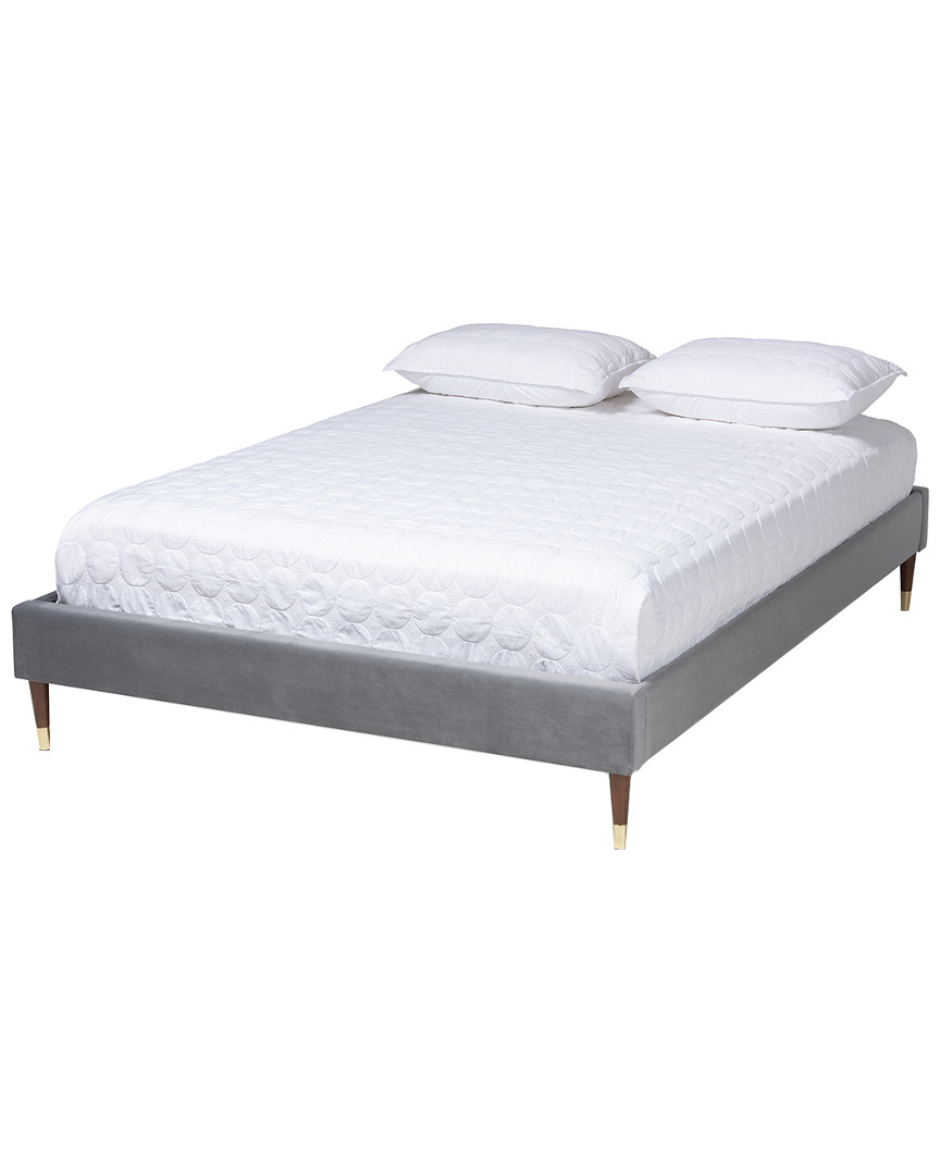 Design Studios Volden Glam And Luxe Charcoal Velvet Wood Bed Frame