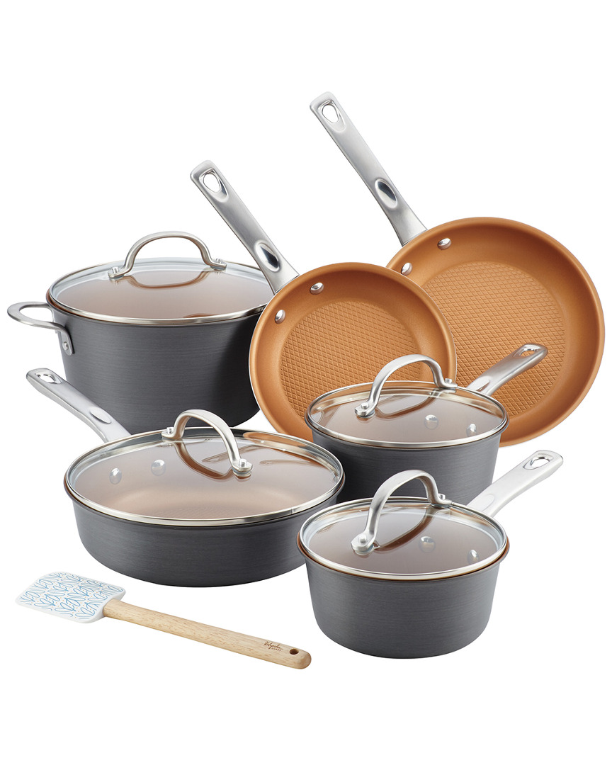 Ayesha Curry Home Collection Hard Anodized Aluminum Cookware Set