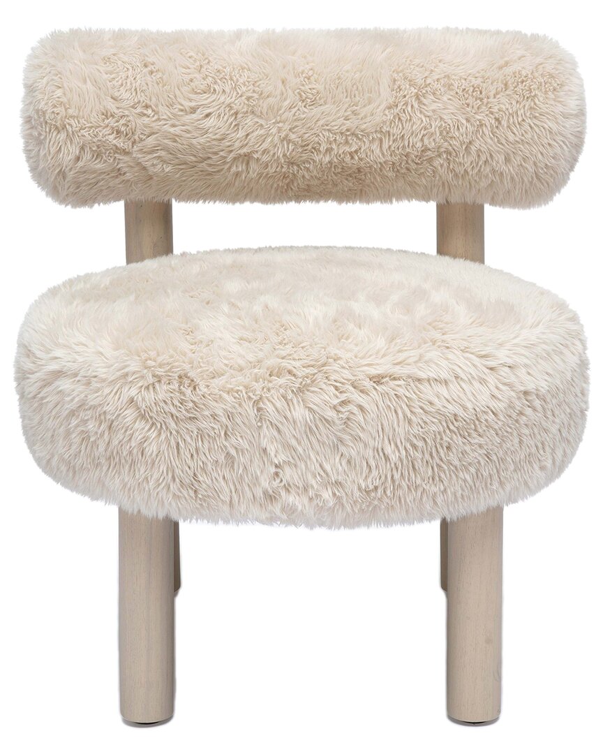 Tov Furniture Carmel Natural Vegan Shearling Accent Chair