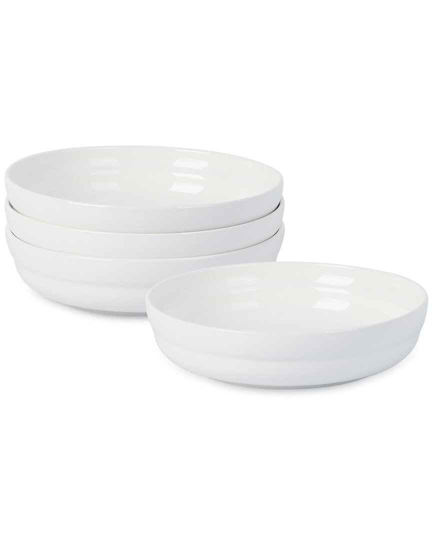 Stone Lain Virtuo Porcelain 4-piece Pasta Bowl Set In White