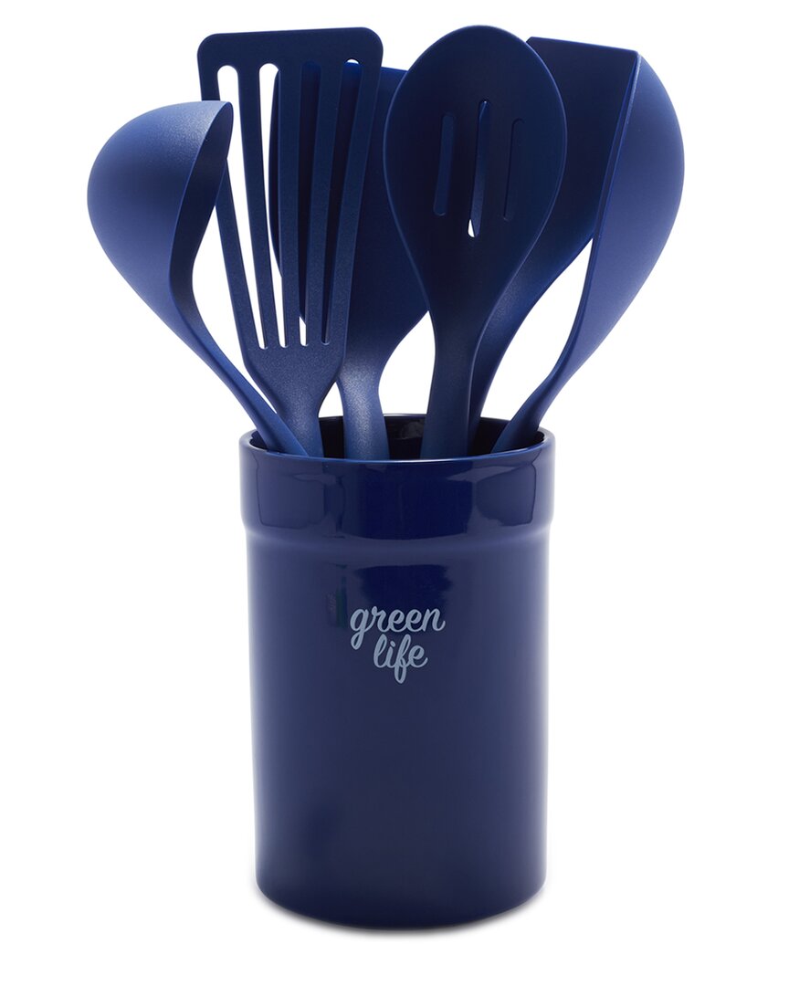 Greenlife 7pc Utensil Set With Crock In Purple