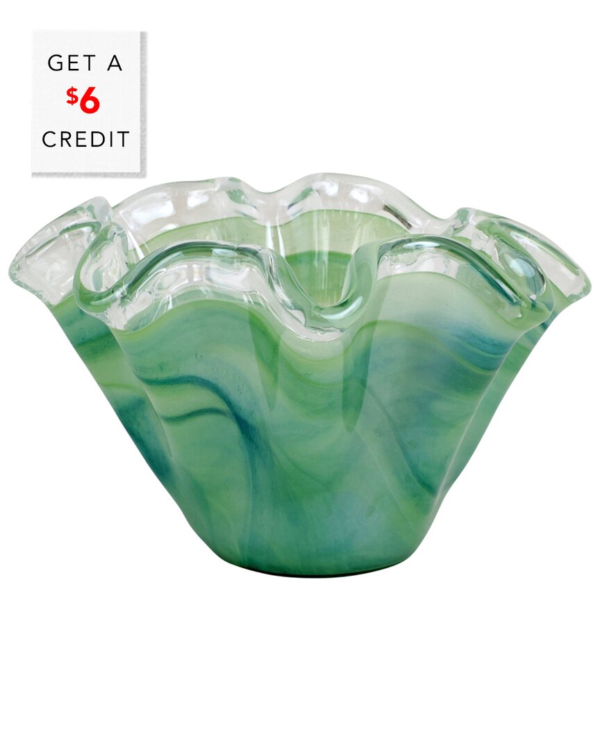 Vietri Onda Glass Petite Ruffled Bowl