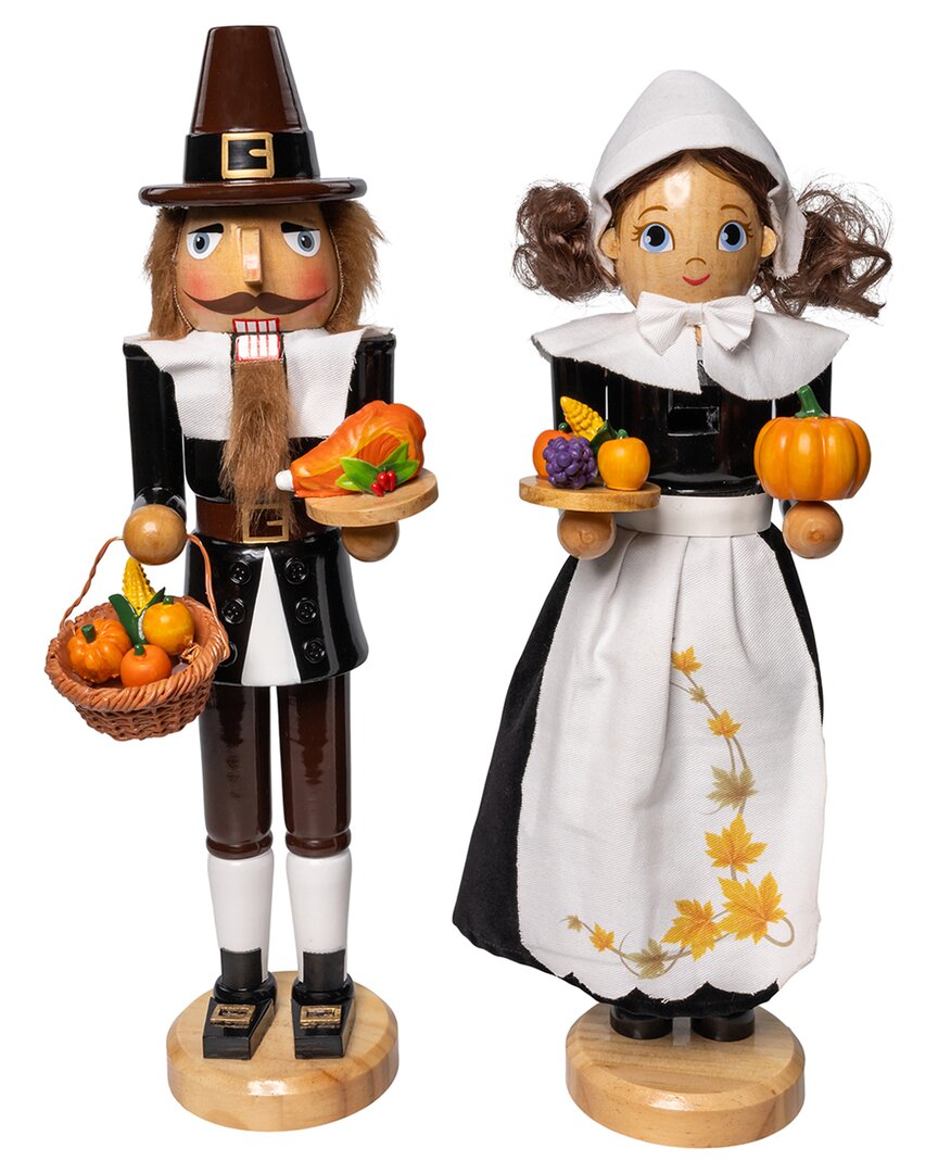 Kurt Adler 15in Pilgrim Nutcrackers 2pc Set