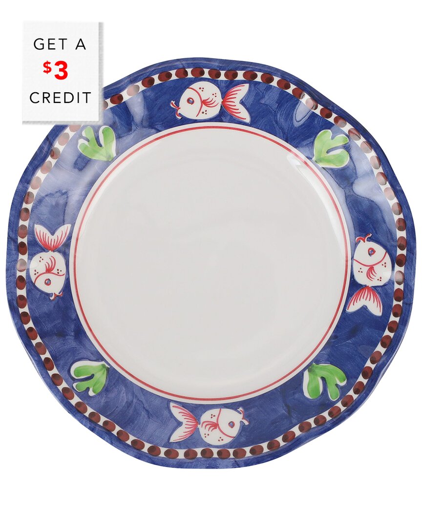 Vietri Melamine Campagna Pesce Dinner Plate In Multicolor