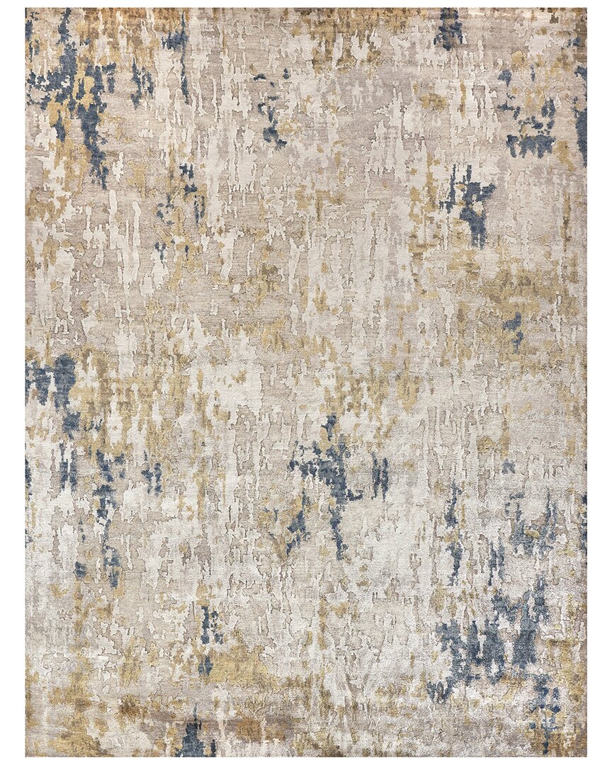 Exquisite Rugs Laureno Hand-knotted Bamboo Silk & Cotton Beigegold Area Rug