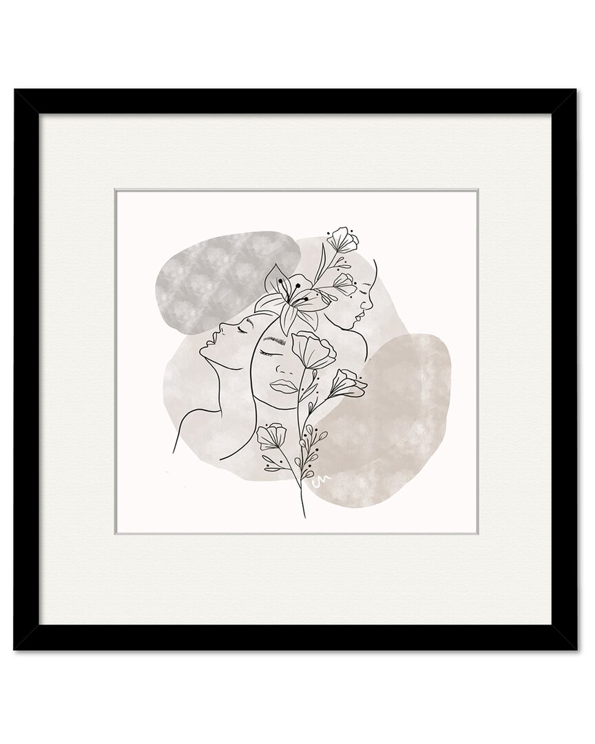 Courtside Market Women Line Gray & White Beauty 18x18in Framed Art