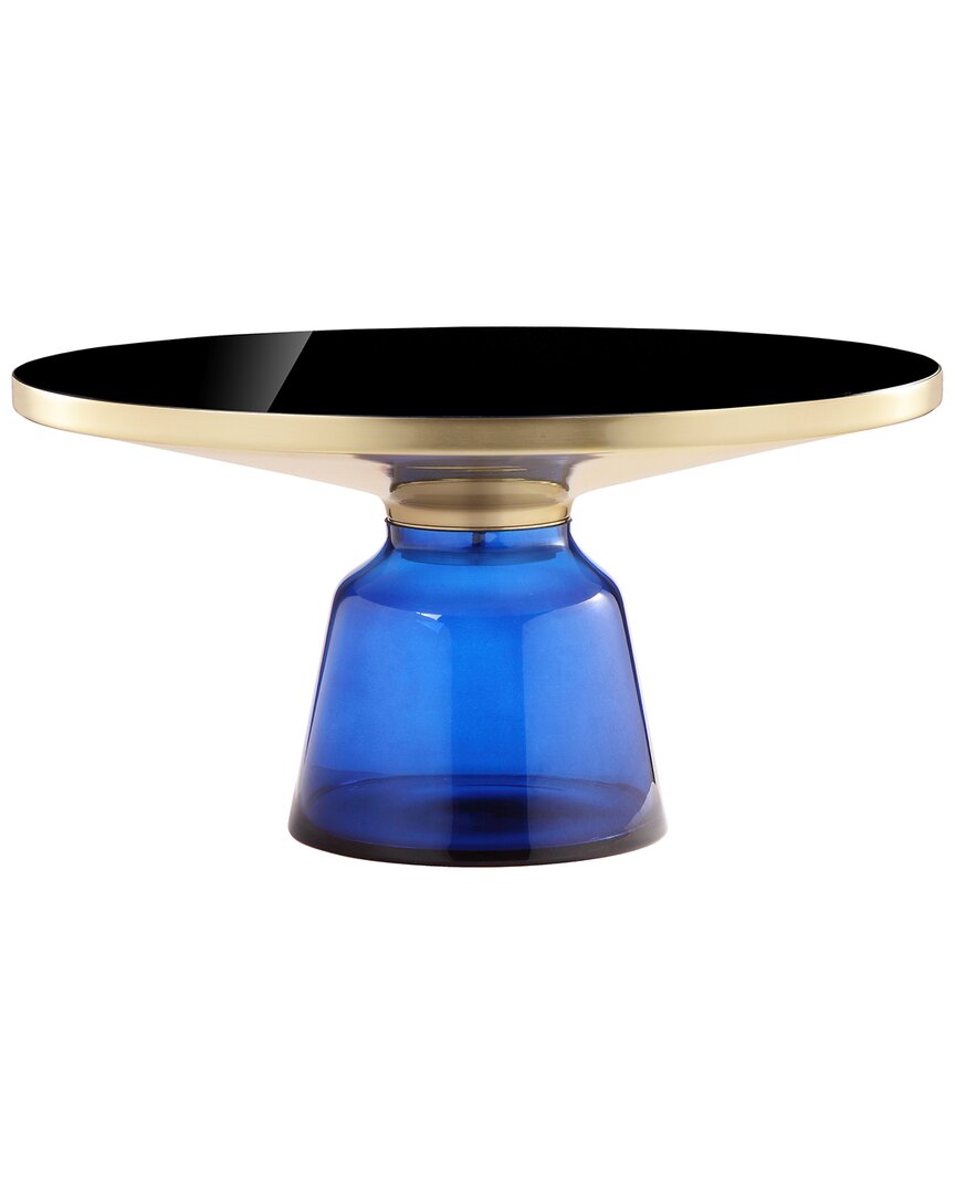 Pangea Home Gbelinda Coffee Table Blue Glass In Gold