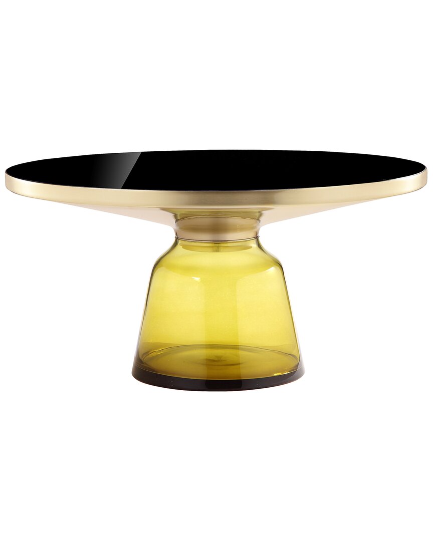 Pangea Home Gbelinda Coffee Table Yellow Glass In Gold