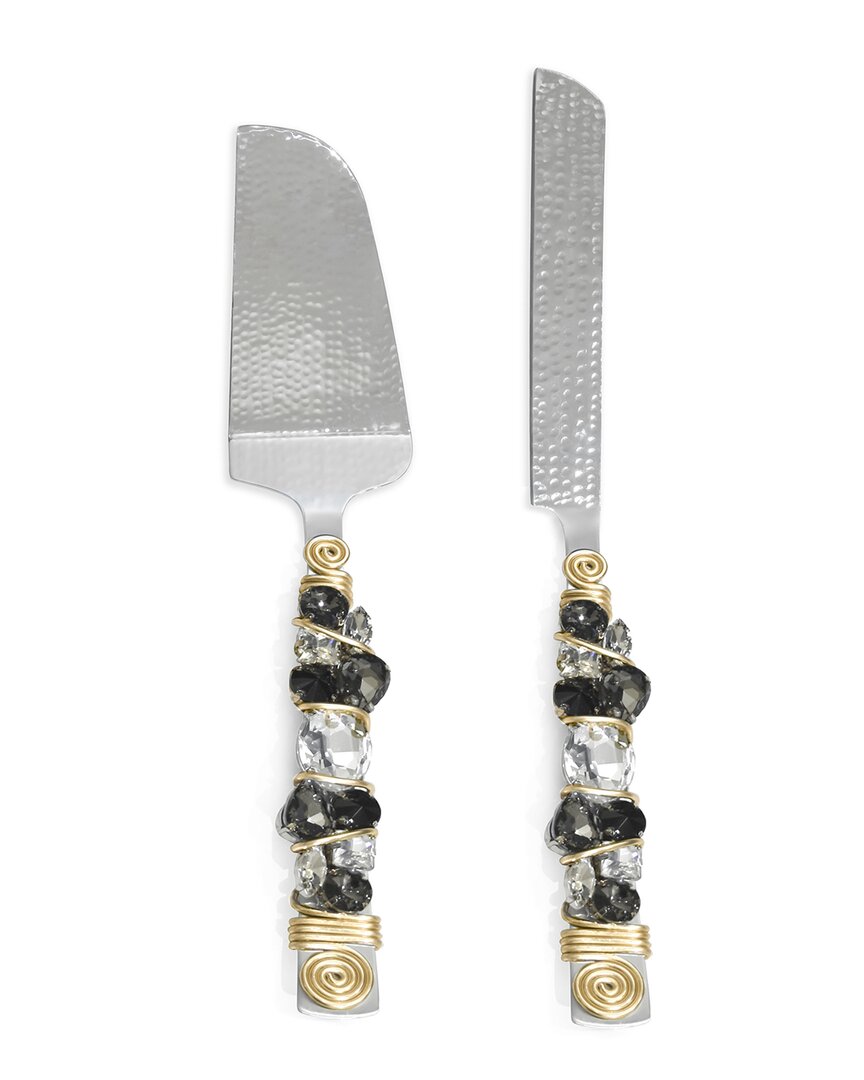 Tiramisu Crystal Radiance Cake Server Set In Black