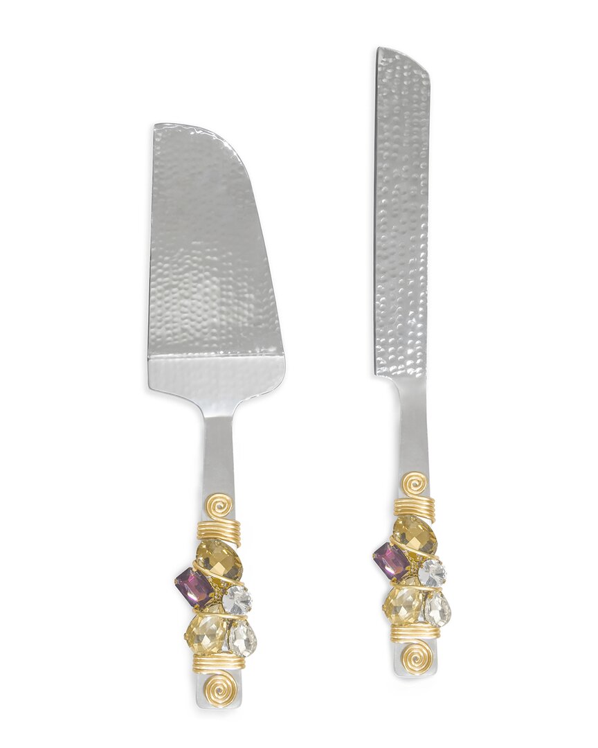 Tiramisu Multi Crystals Cake Server Set In Gold