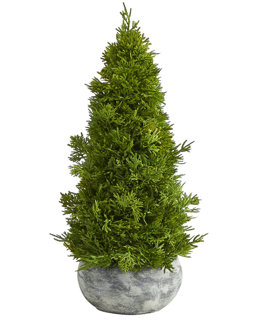 Nearly Natural 18in Cypress Cone Artificial Tree In Green
