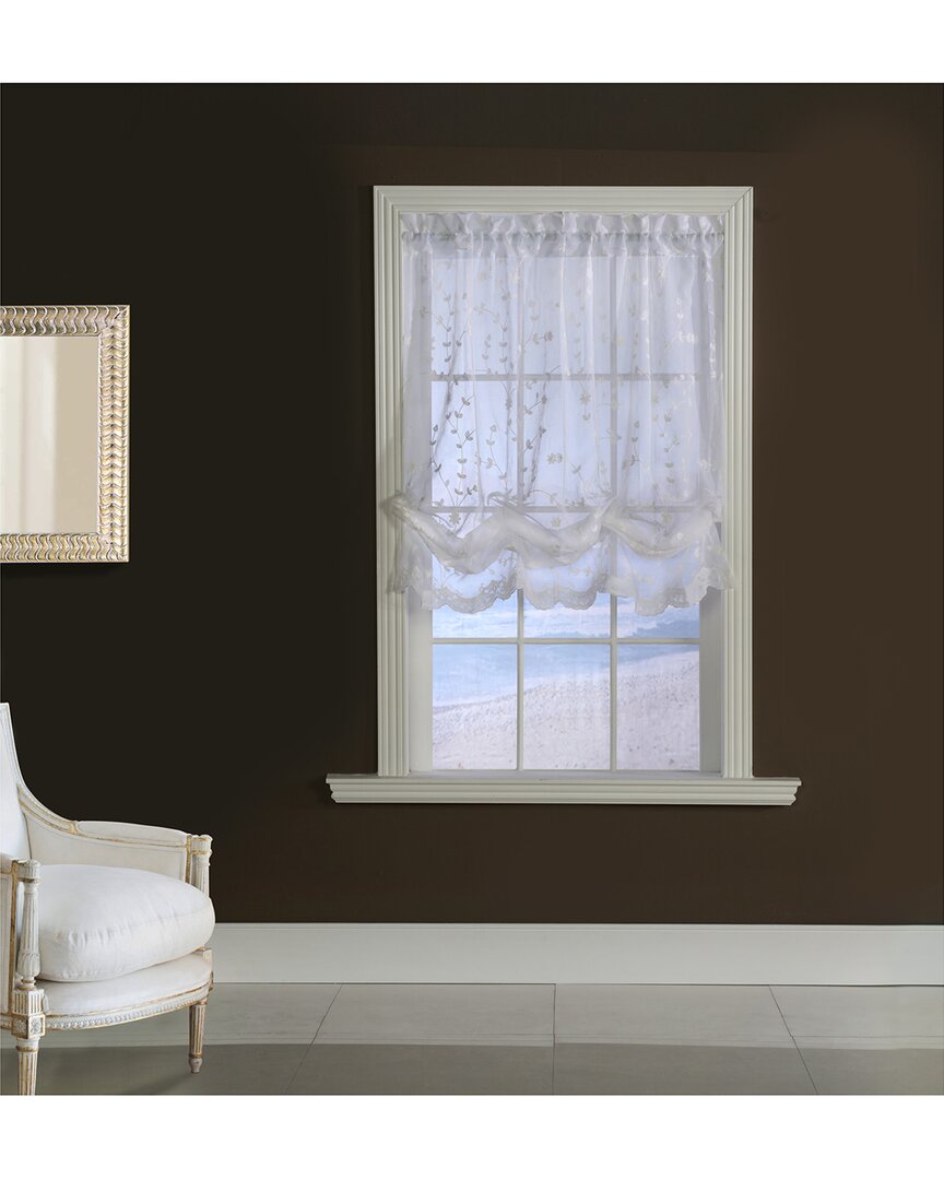 Habitat Grandeur Embroidered Sheer Balloon Curtain With Scallop Detail In Cream