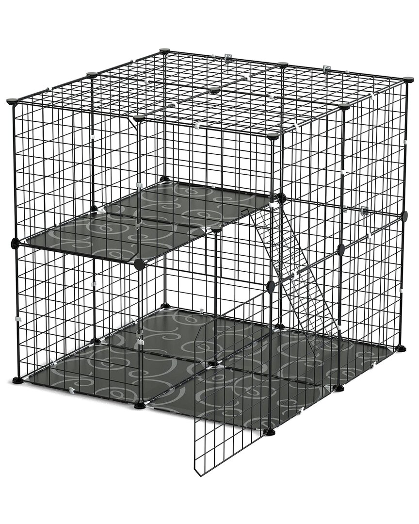 Fresh Fab Finds 2-tier Cat Cage With Detachable Crate & Ladder