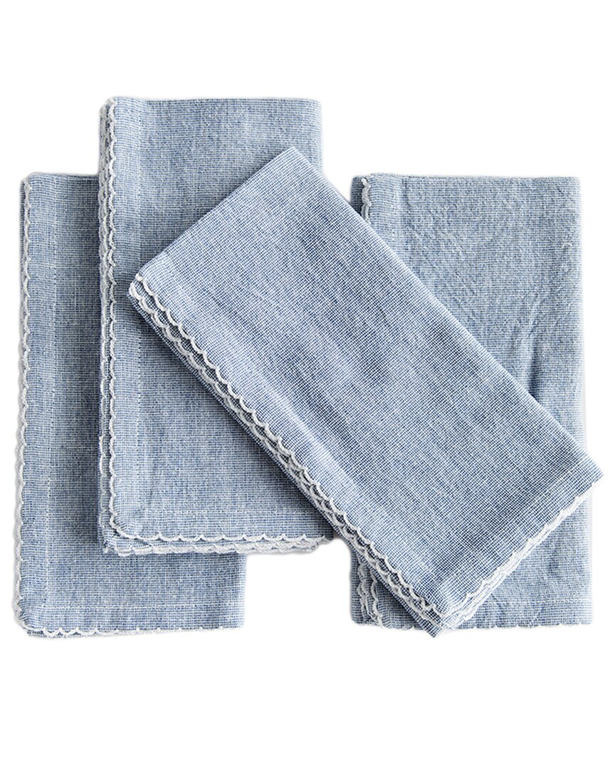 Napa Home & Garden Set Of 4 Brea Napkins In Blue
