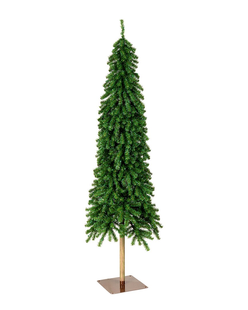 National Tree Company 6.5ft Grand Alpine Pencil Slim Wrapped Tree With 200 Clear Lights In Green