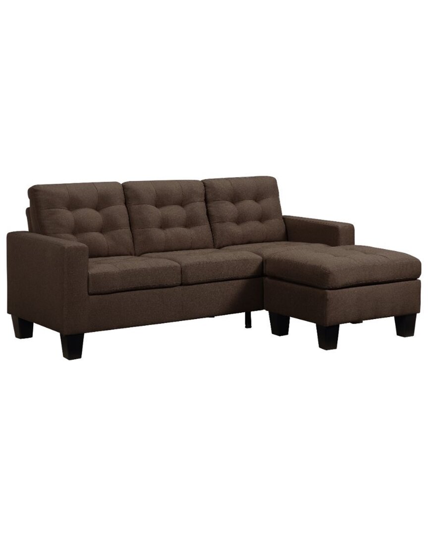 Acme Furniture Sofa & Ottoman In Brown