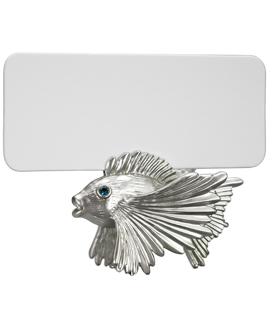 L'objet Set Of 6 Platinum Fish Place Card Holders In White