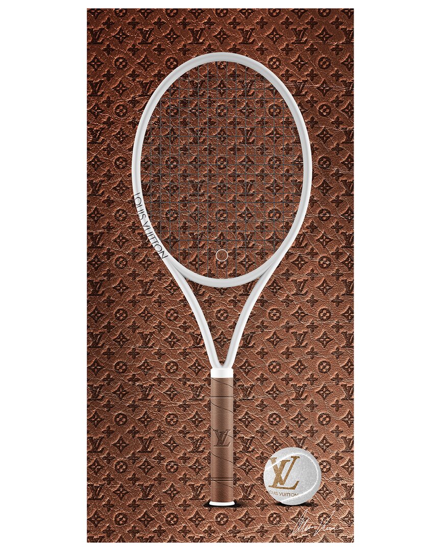 Empire Art Direct Louis Vuitton Vibes Racquet Frameless Free Floating Tempered Glass Panel Graphic Wall Art In Brown
