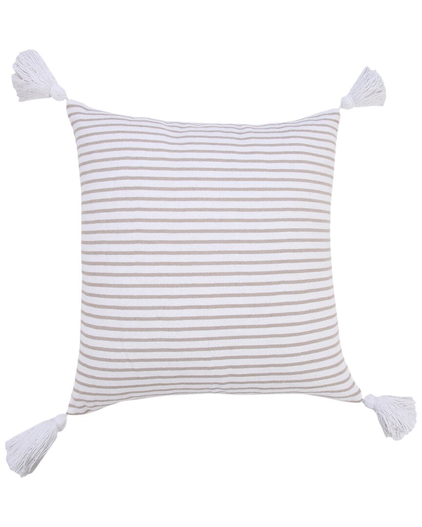 Lr Home Ingrid Basic Balanced Striped Throw Pillow In Beige