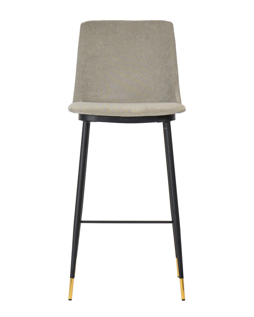 Tov Furniture Evora Grey Velvet Counter Stool (set Of 2)