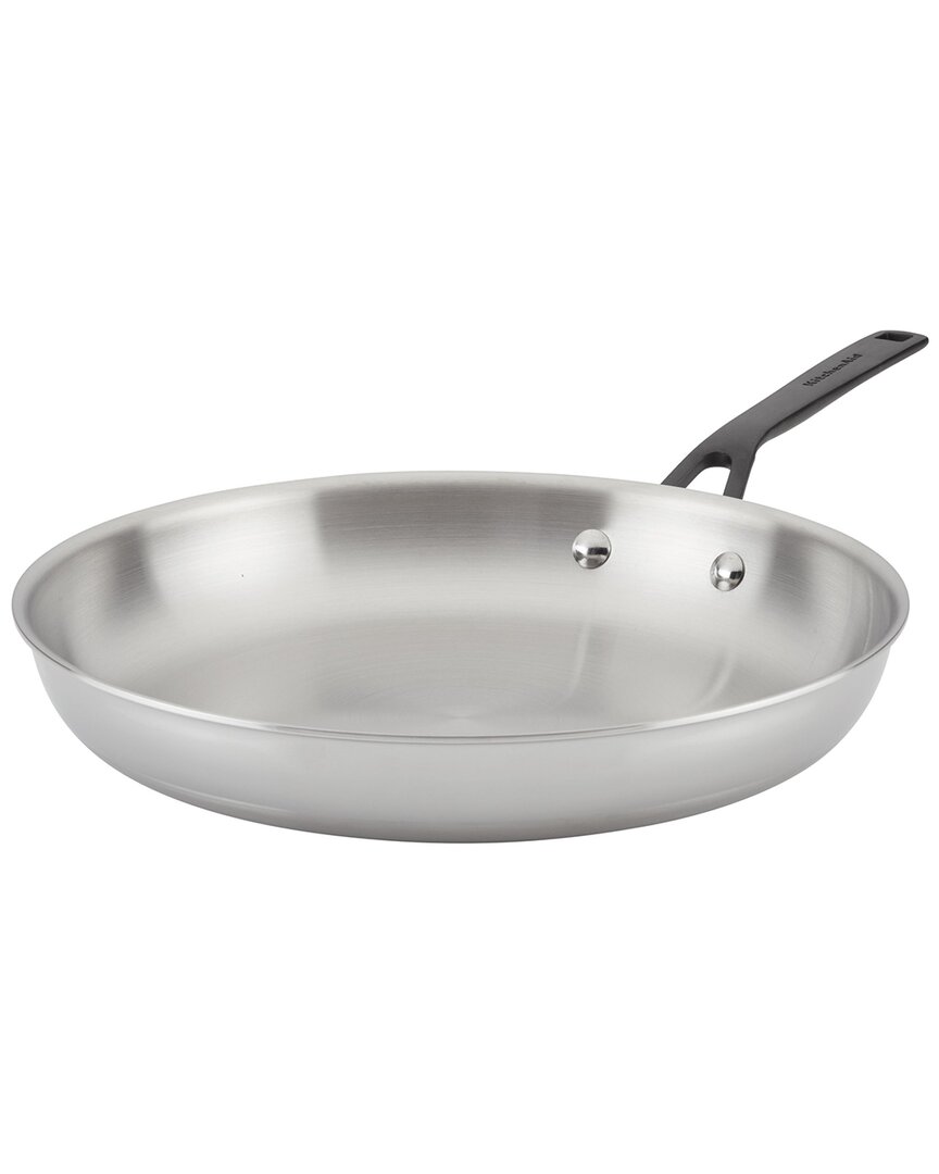 Shop Kitchenaid 5-ply Clad Stainless Steel Induction Frying Pan In Silver