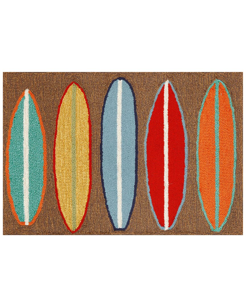 Liora Manne Frontporch Surfboards Brown Doormat