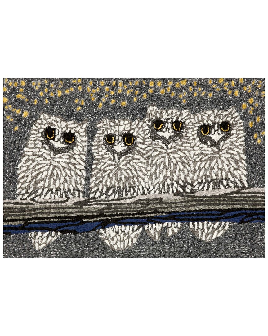 Liora Manne Frontporch Owls Night Doormat In Black