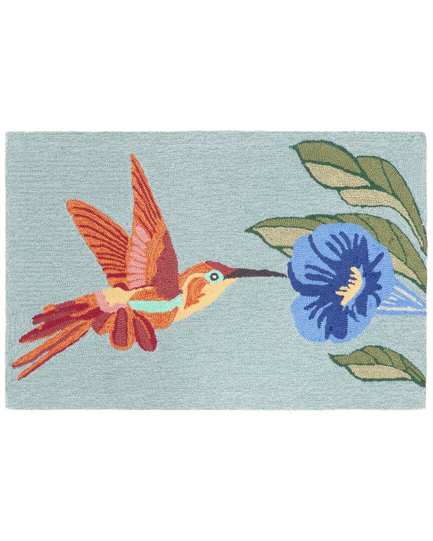 Liora Manne Front Porch Indoor/outdoor Hummingbird Sky 2' X 3' Area Rug In Sky