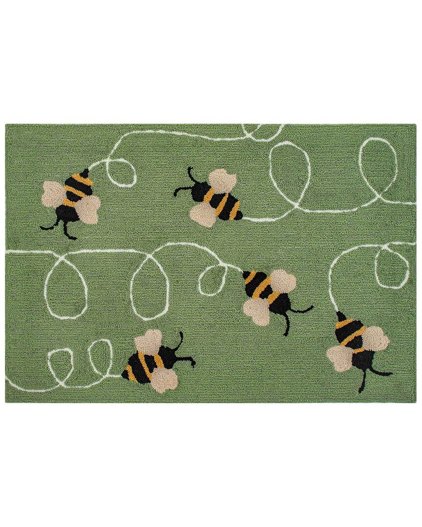 Liora Manne Frontporch Buzzy Bees Green Doormat