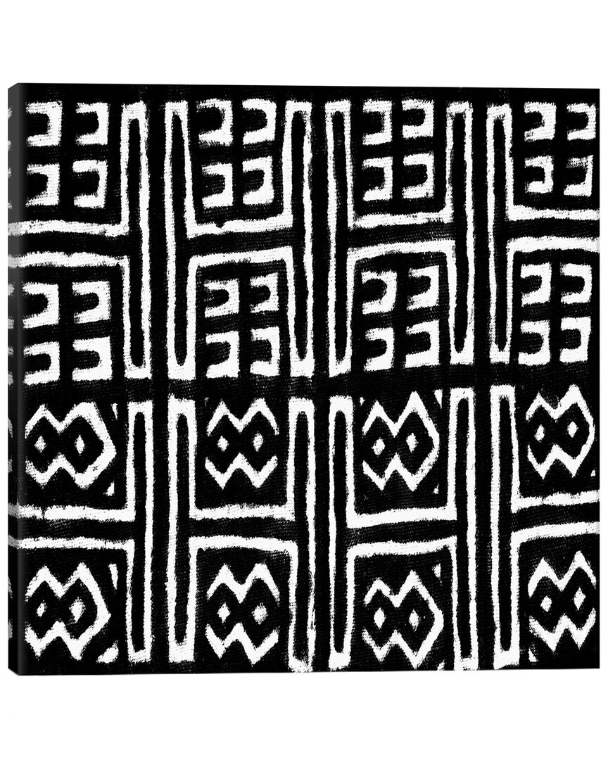 Icanvas Mudcloth Black Geometric Design Vii By Ellie Roberts