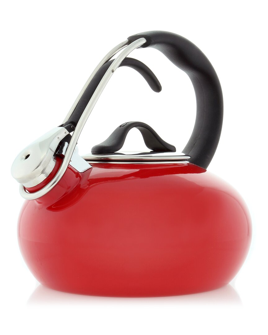 Chantal Chantlal 1.8-quart Classic Enamel-on-steel Loop Teakettle In Red