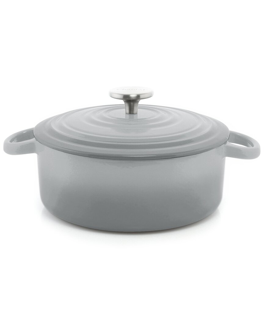 Chantal 3 qt Round Cast Iron Dutch Oven, Fade Gray