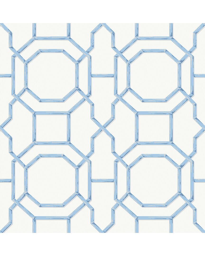 Shop Nuwallpaper Sapphire Sanya Peel & Stick Wallpaper In Blue