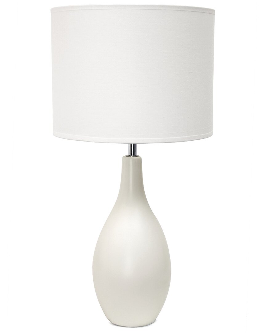 Lalia Home Laila Home Oval Bowling Pin Base Ceramic Table Lamp In Off-white