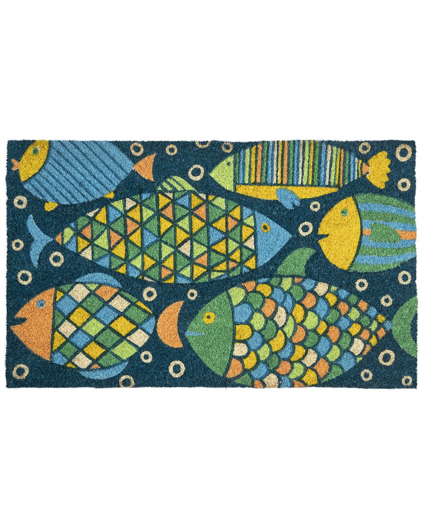 Entryways Fancy Fish Coir Doormat In Multi