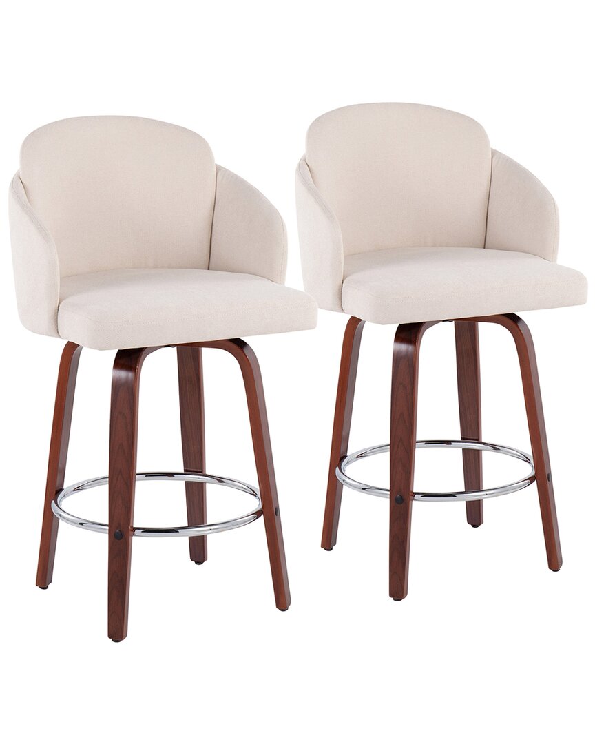 Lumisource Dahlia Set Of 2 Counter Stools In Brown