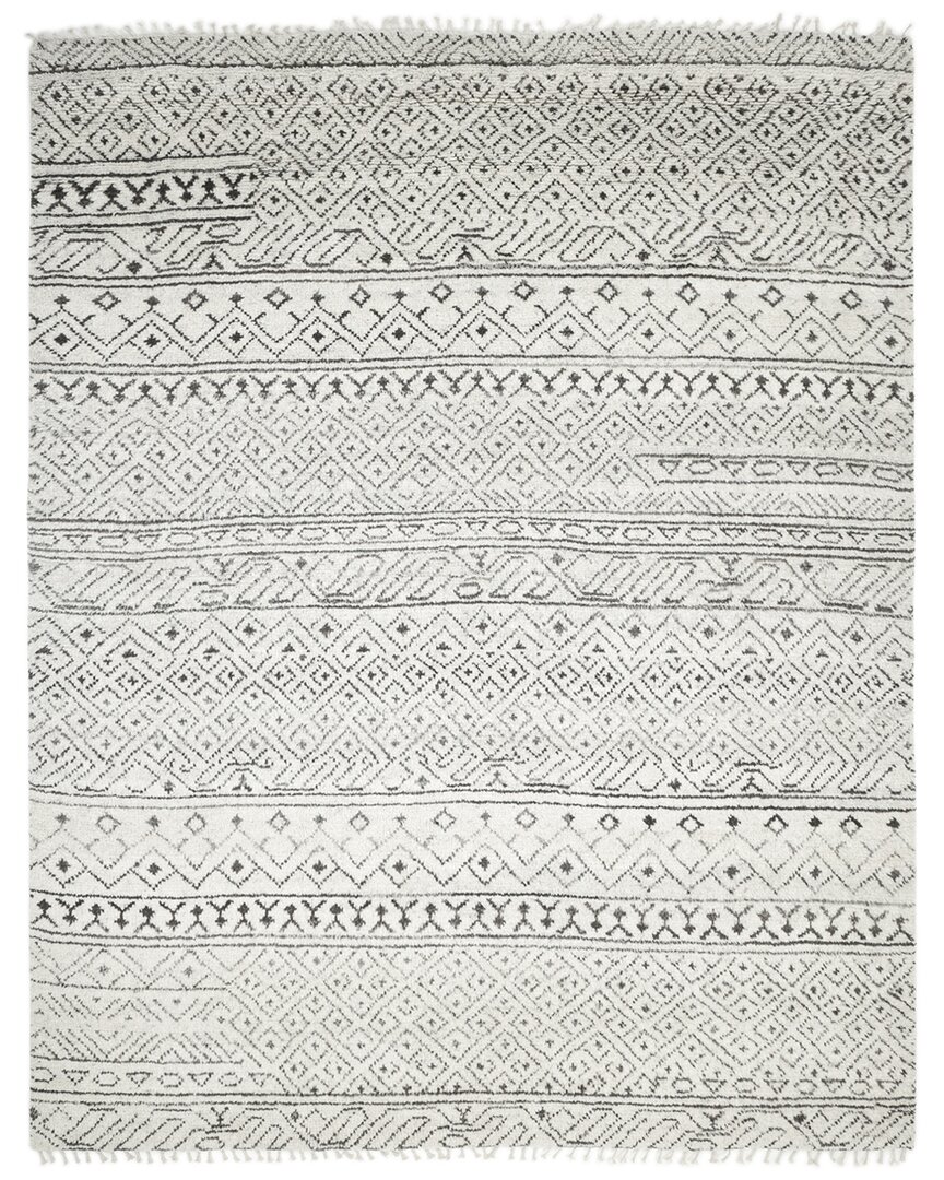 Solo Rugs Thomas Bohemian Moroccan Hand-knotted Wool-blend Area Rug In Gray