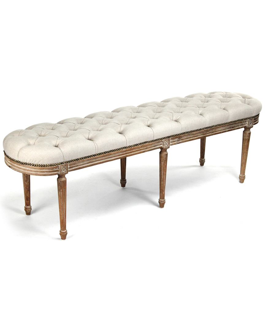 Zentique Michel Tufted Bench In White