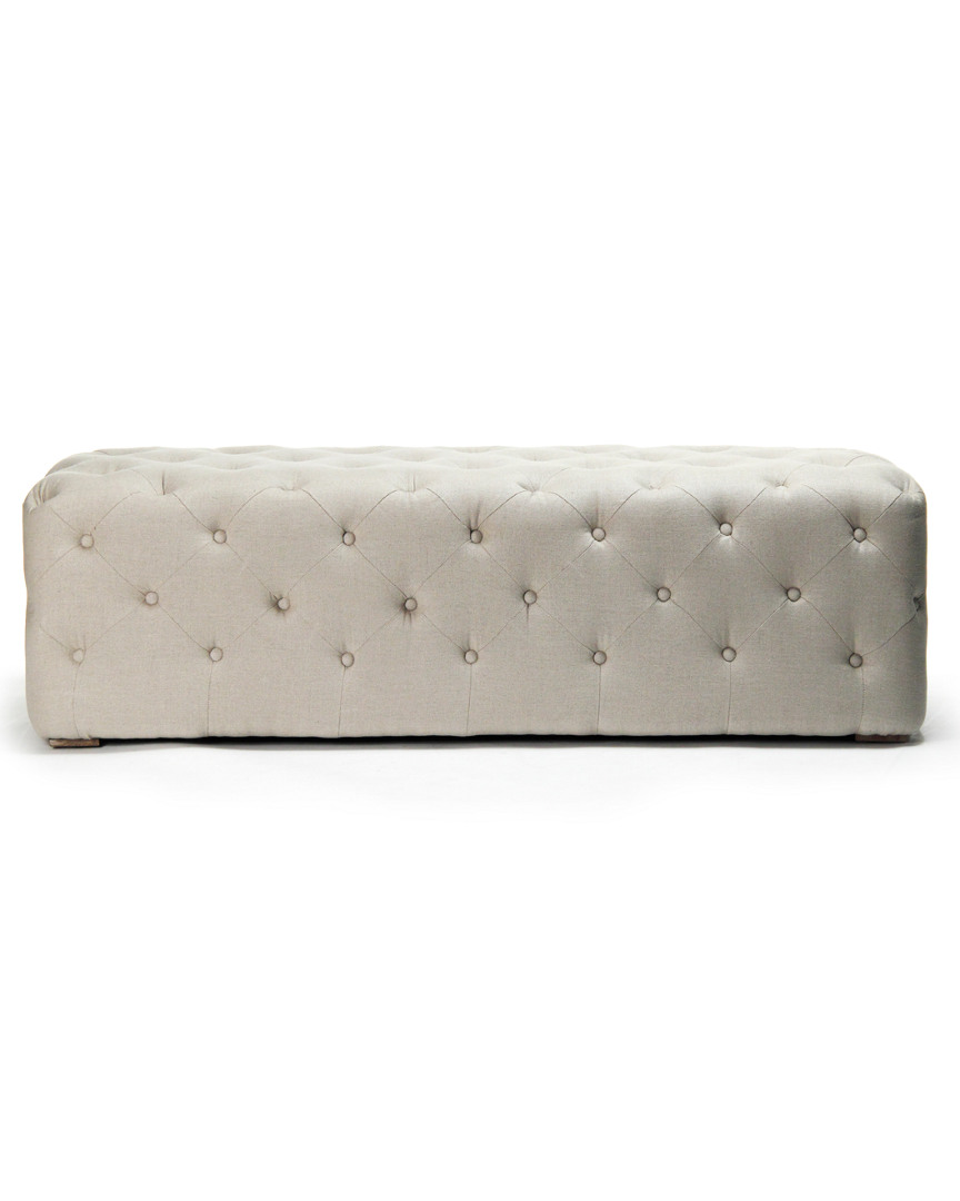 Zentique Oliver Tufted Bench In Gray
