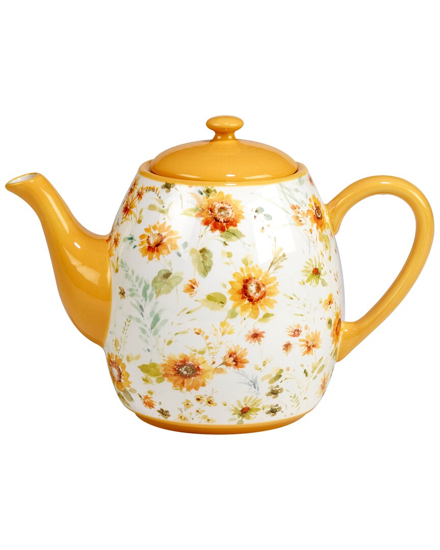 Shop Certified International Sunflowers Forever Teapot In Multicolor