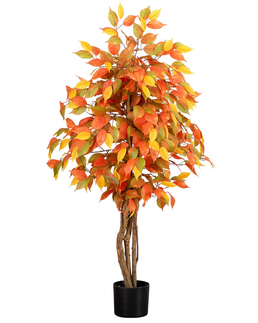 Nearly Natural 3ft. Autumn Ficus Artificial Fall Tree