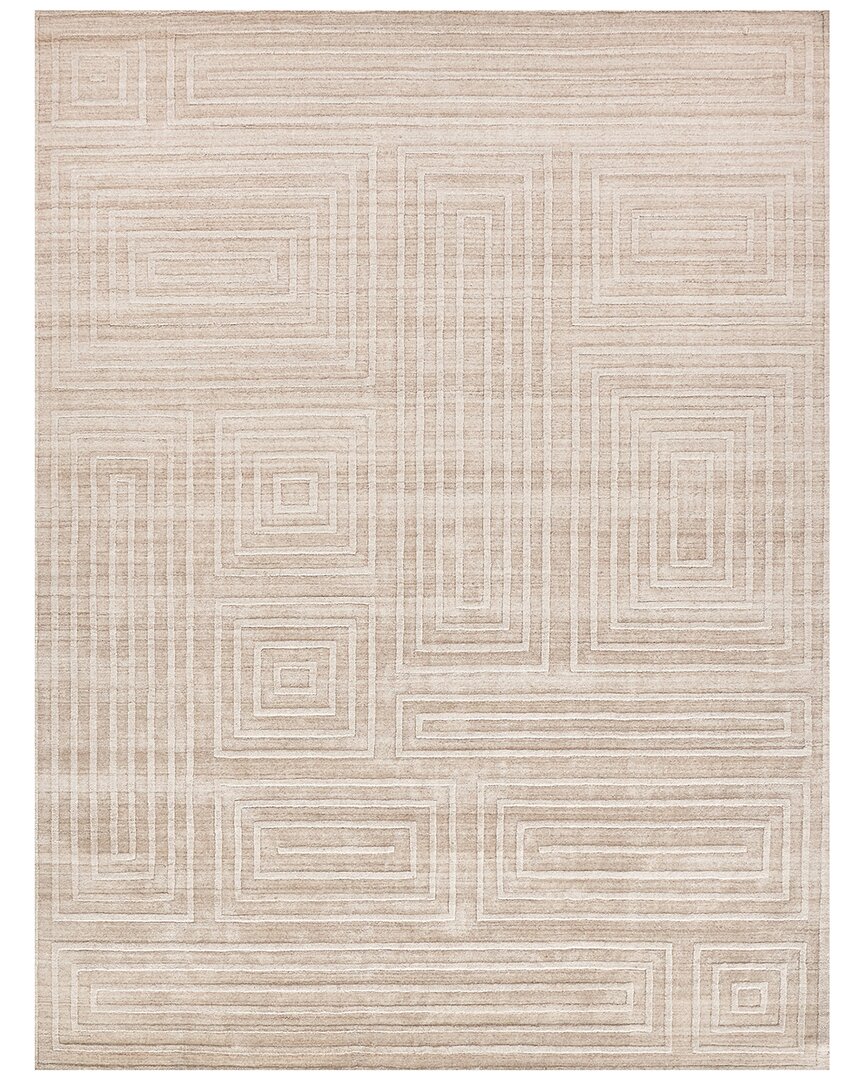 Exquisite Rugs Castelli Hand-loomed New Zealand Wool & Bamboo Silk Area Rug In Beige