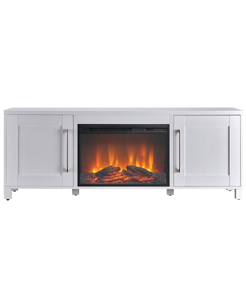 Abraham + Ivy Chabot Rectangular Tv Stand With 26 Log Fireplace For Tv's Up To 75in In White