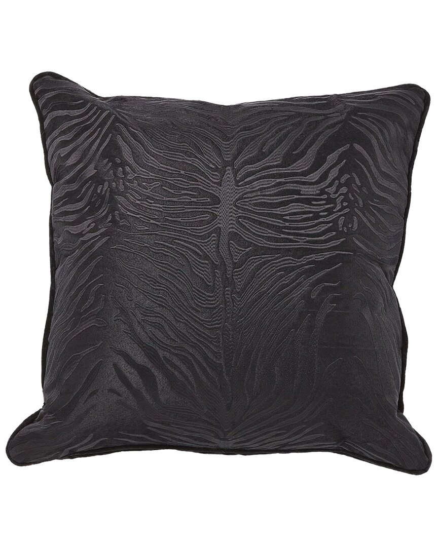 Global Views Zebra Pillow In Black