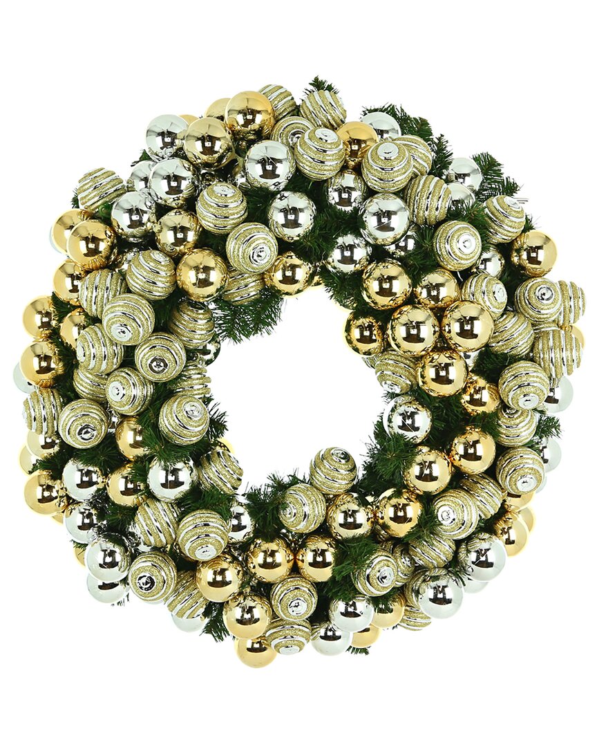 Creative Displays Evergreen Holiday Wreath In Gold