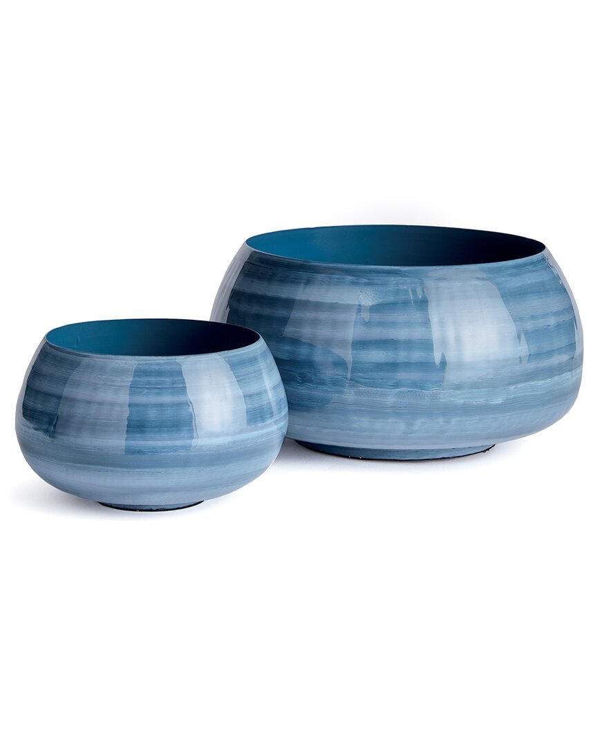 Napa Home & Garden Set Of 2 Andrey Low Bowls In Blue